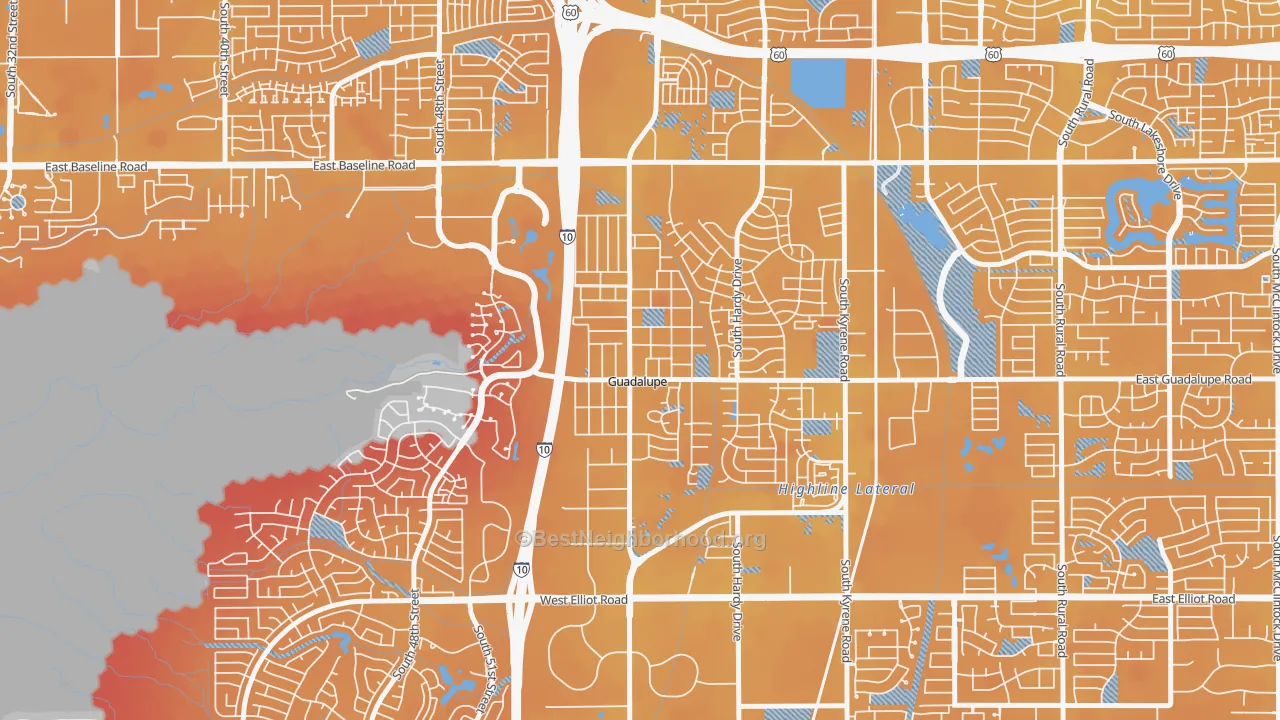 Transit Grade map of Guadalupe, AZ