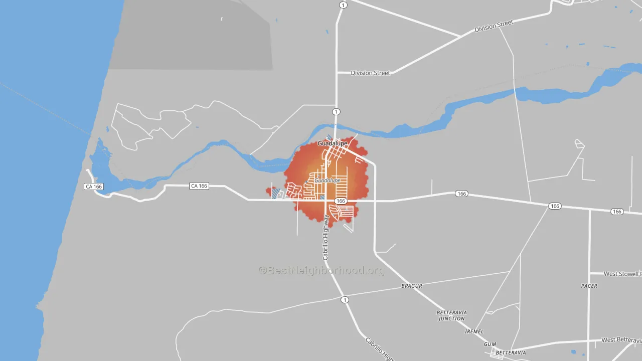 Transit Grade map of Guadalupe, CA