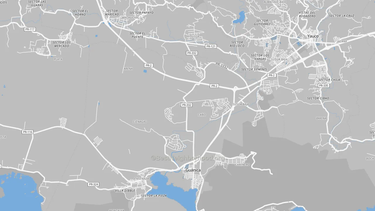 Transit Grade map of Guanica, PR