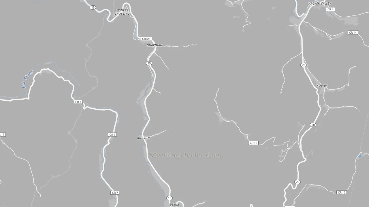 Transit Grade map of Guardian, WV
