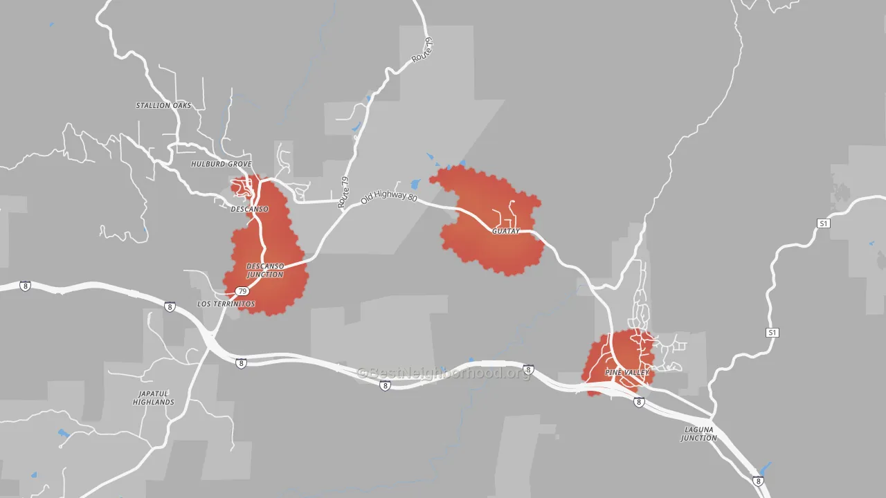 Transit Grade map of Guatay, CA
