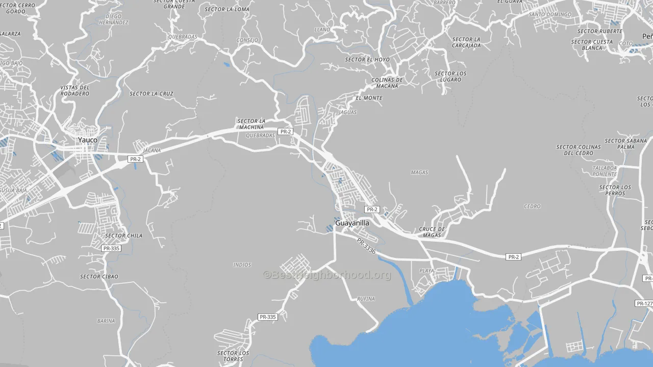 Transit Grade map of Guayanilla, PR