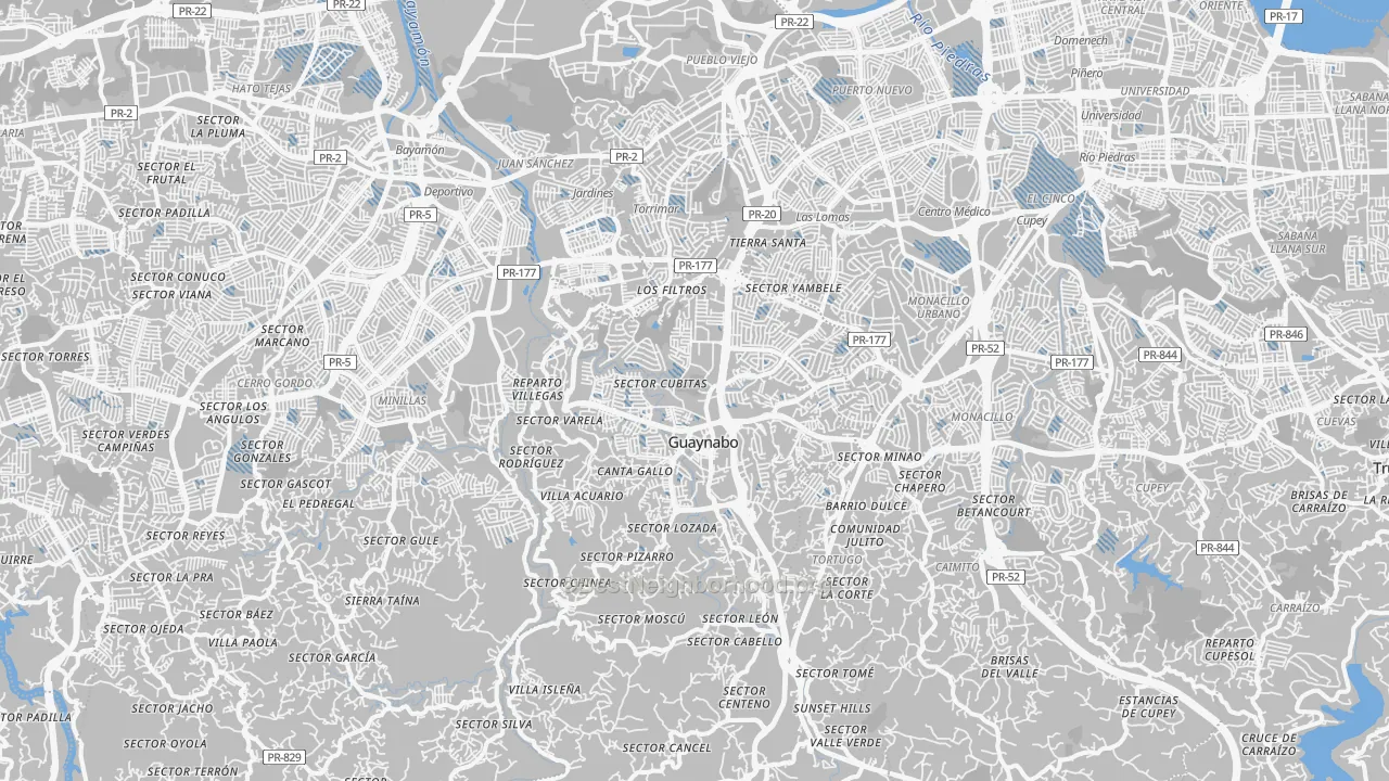 Transit Grade map of Guaynabo Municipio, PR
