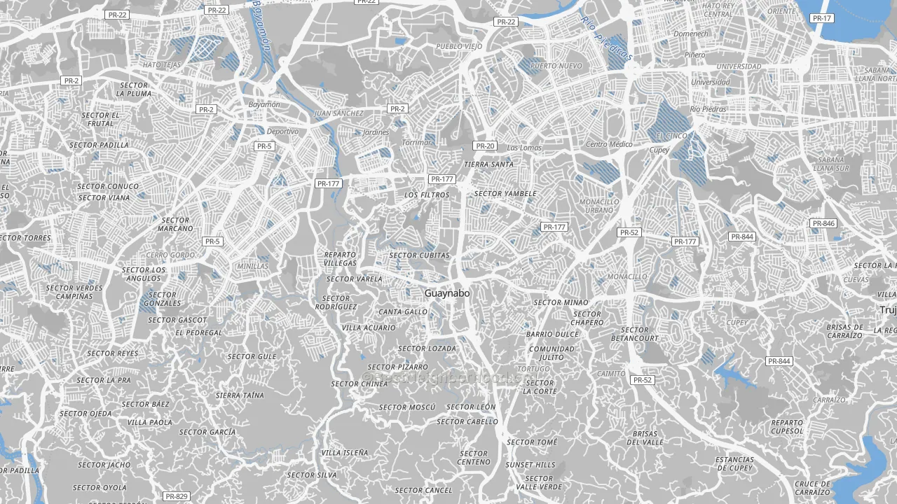 Transit Grade map of Guaynabo, PR