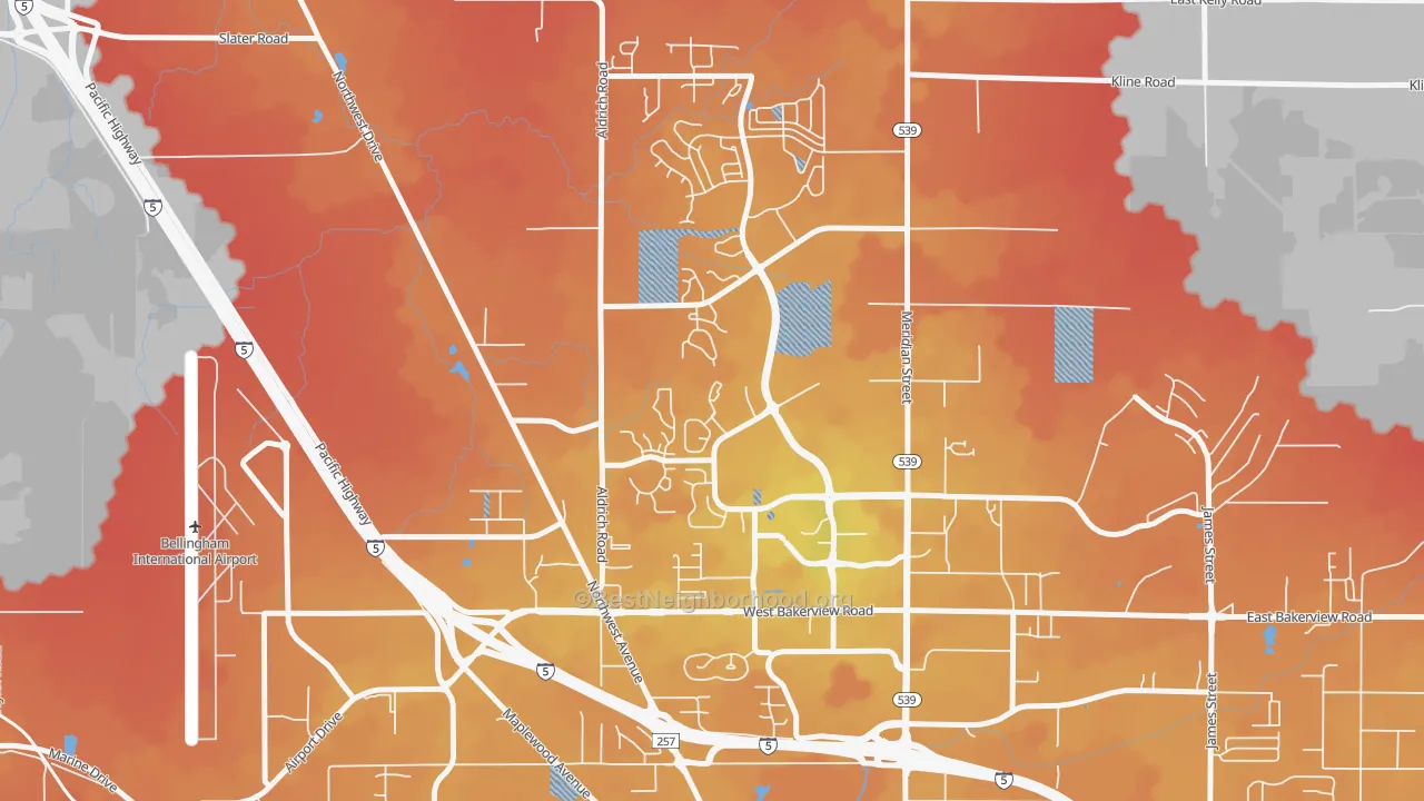 Transit Grade map of Guide Meridian, Bellingham, WA