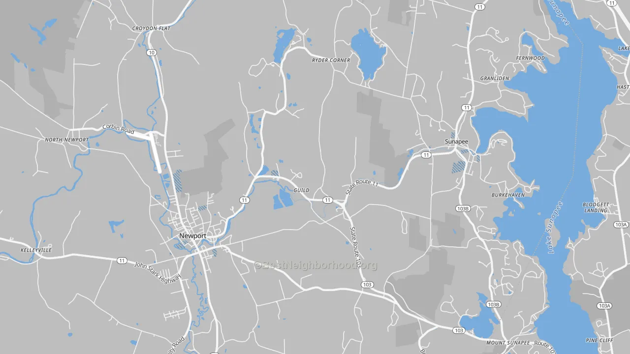 Transit Grade map of Guild, NH