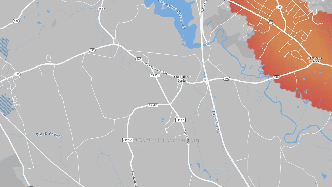 Transit Grade map of Guilderland Center, NY