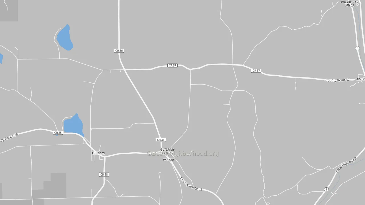 Transit Grade map of Guilford Center, NY
