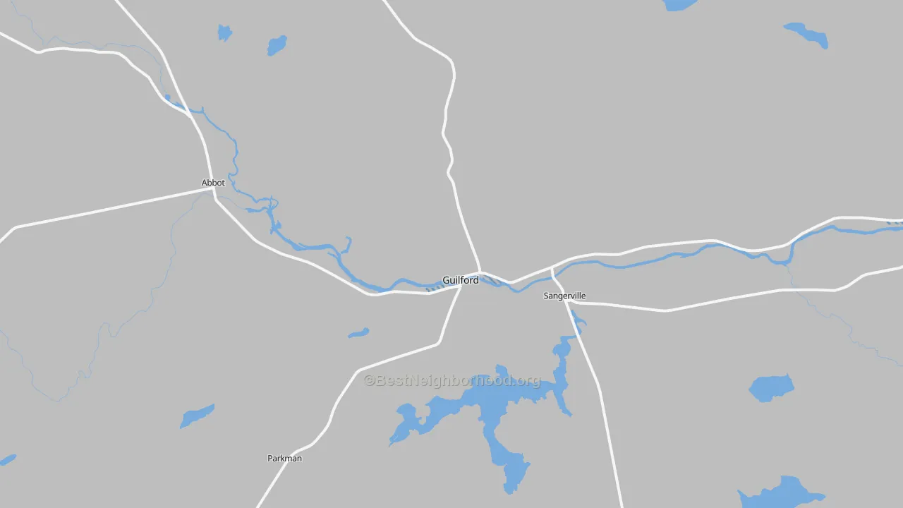 Transit Grade map of Guilford, ME