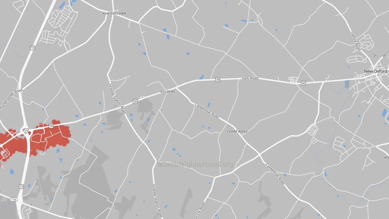 Transit Grade map of Guldens, PA