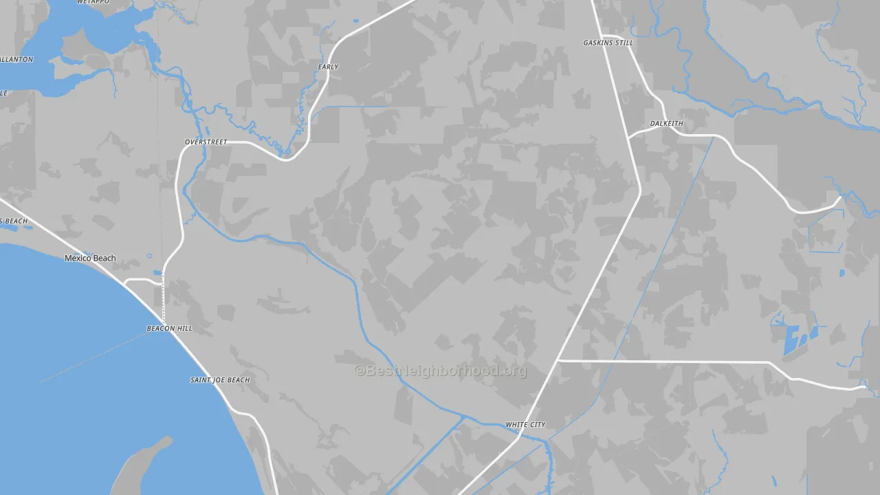 Transit Grade map of Gulf County, FL