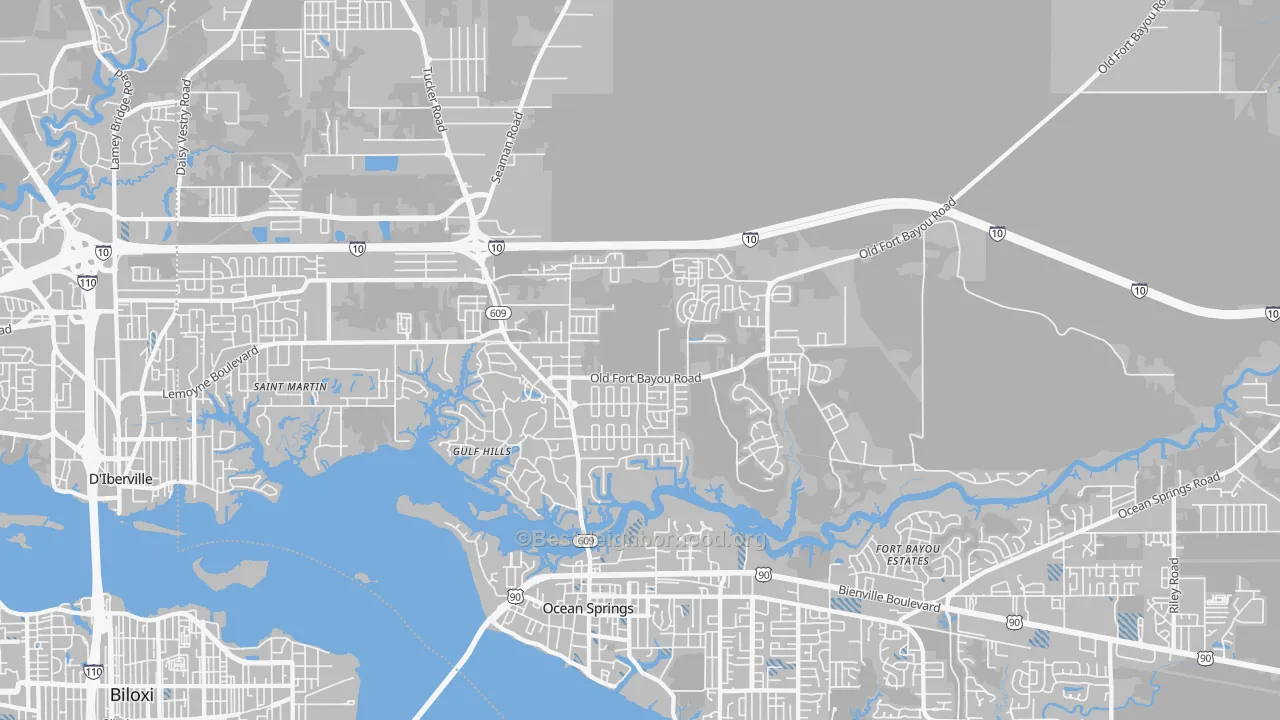 Transit Grade map of Gulf Hills, MS