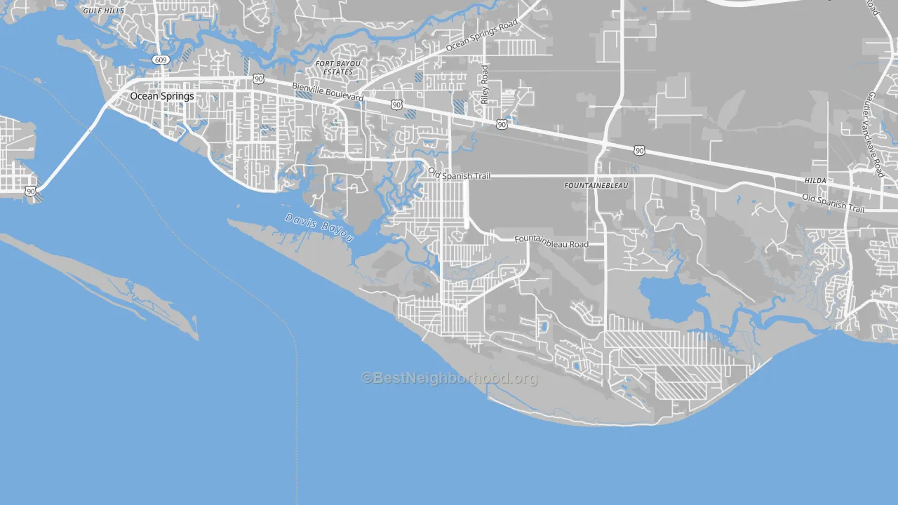 Transit Grade map of Gulf Park Estates, MS