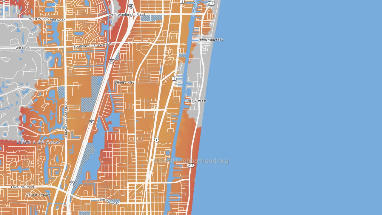 Transit Grade map of Gulf Stream, FL