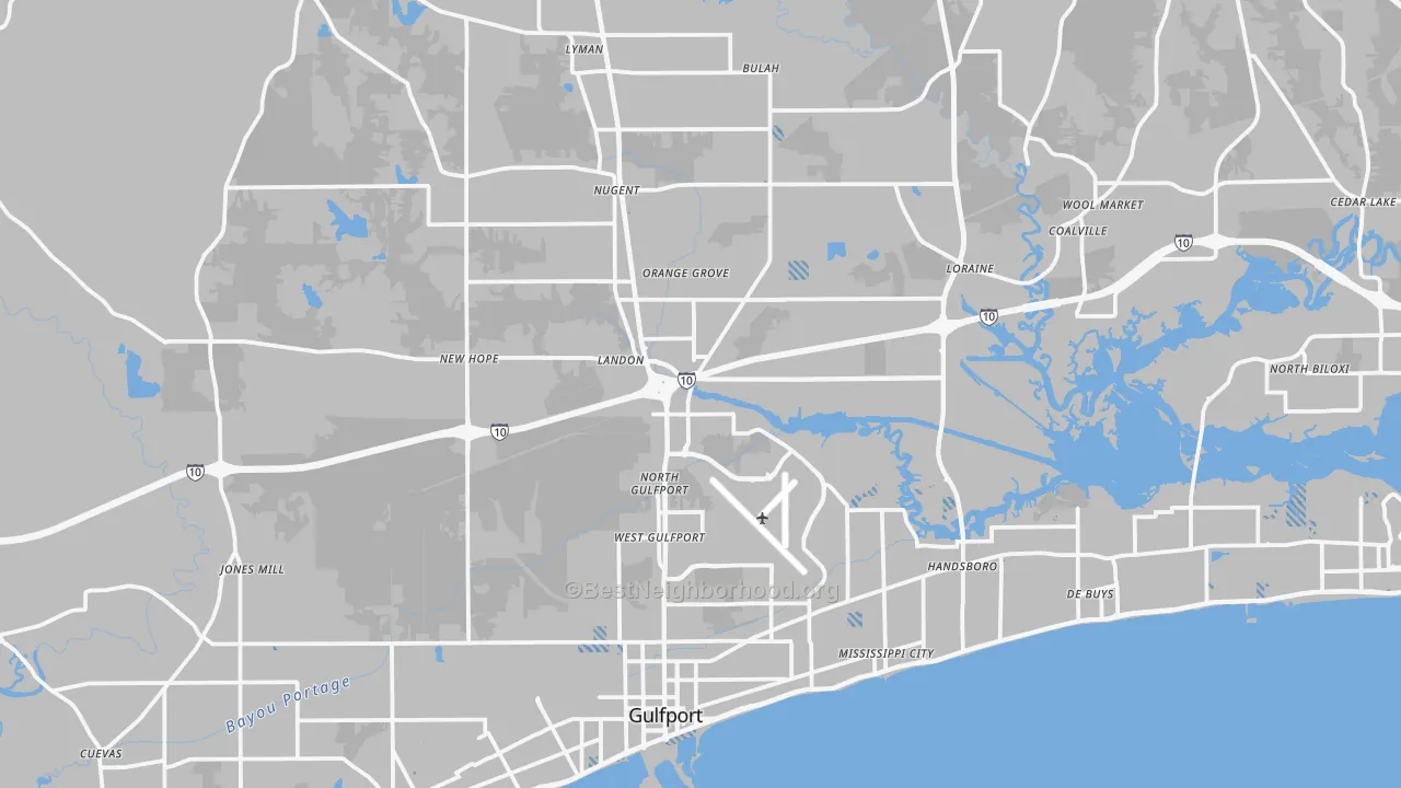 Transit Grade map of Gulfport, MS