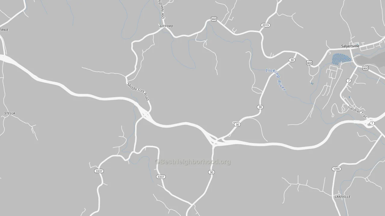 Transit Grade map of Gullett, KY