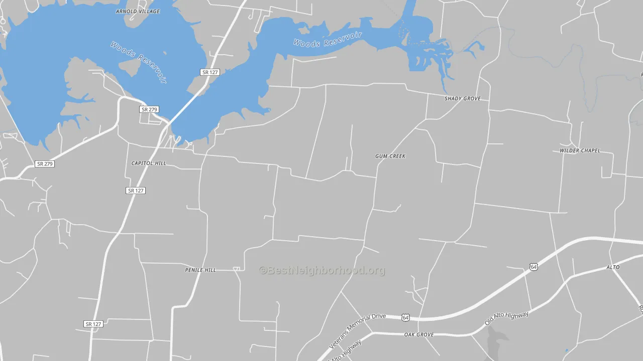 Transit Grade map of Gum Creek, TN
