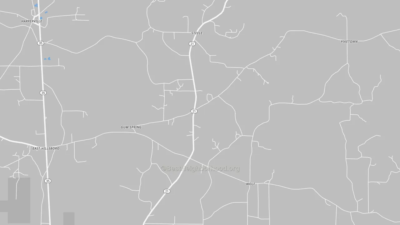 Transit Grade map of Gum Springs, MS