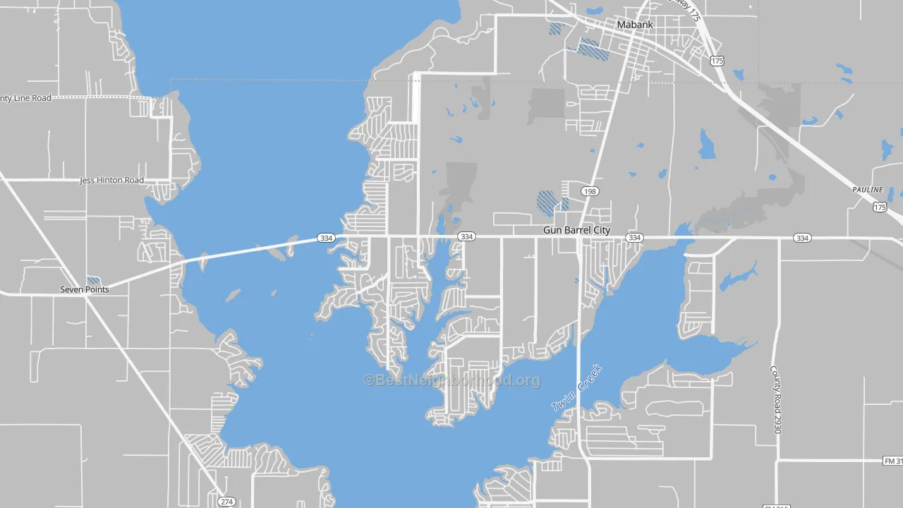 Transit Grade map of Gun Barrel City, TX