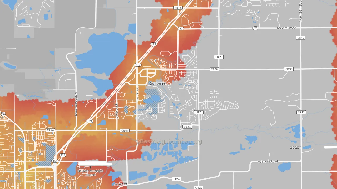 Transit Grade map of Gunbarrel, CO