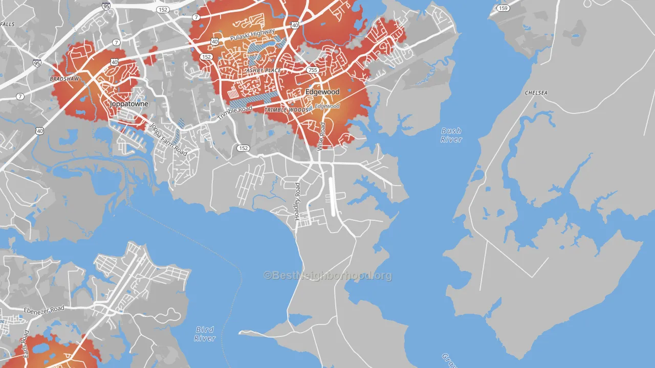Transit Grade map of Gunpowder, MD