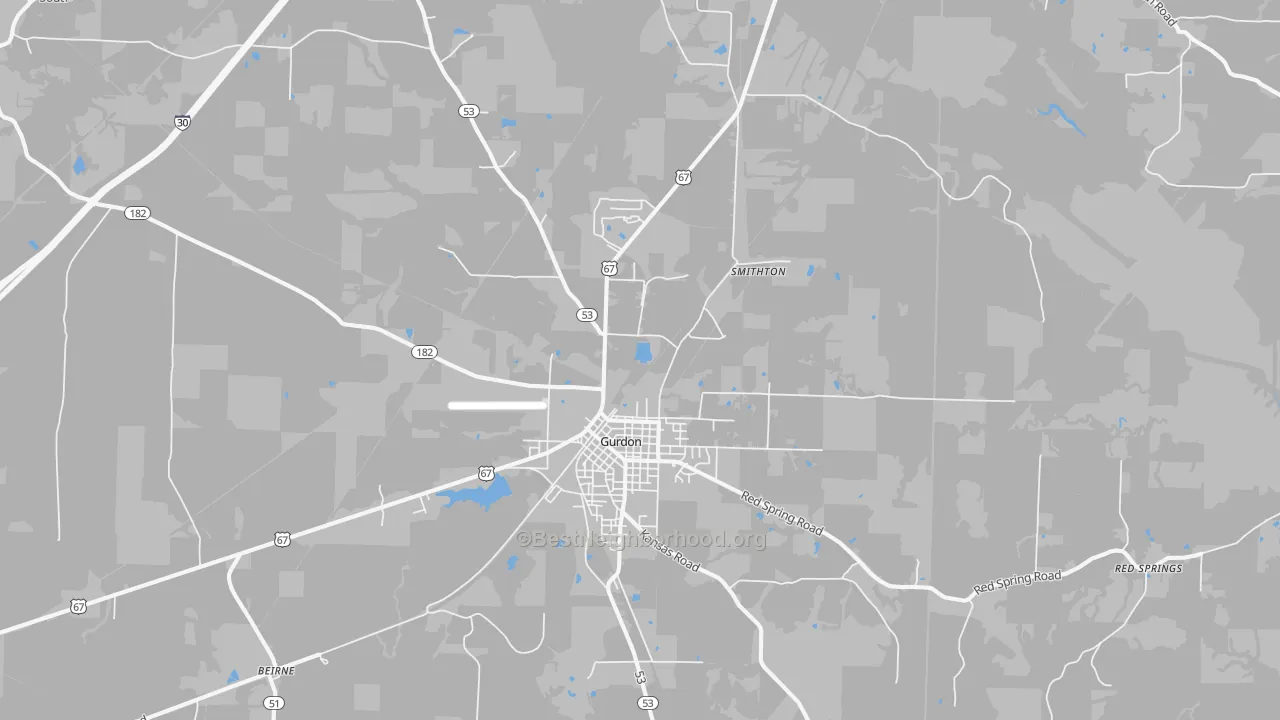 Transit Grade map of Gurdon, AR