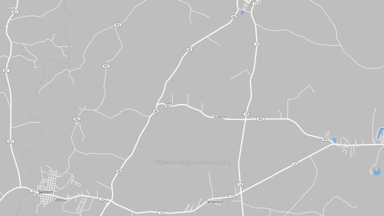 Transit Grade map of Gurley, LA