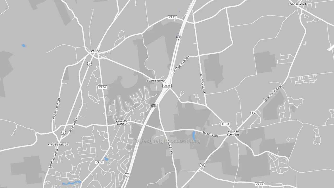 Transit Grade map of Gurn Spring, NY