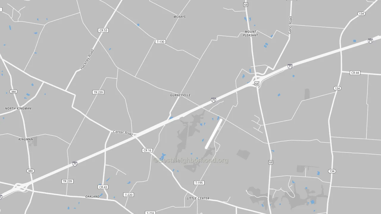 Transit Grade map of Gurneyville, OH