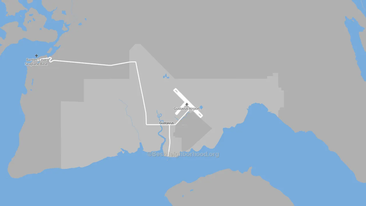 Transit Grade map of Gustavus, AK