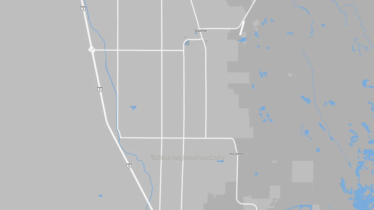 Transit Grade map of Gustine, CA
