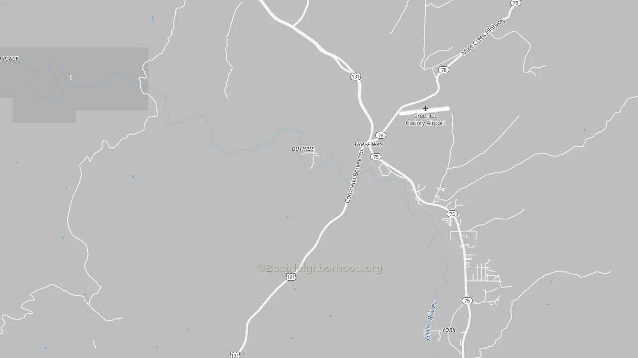 Transit Grade map of Guthrie, AZ