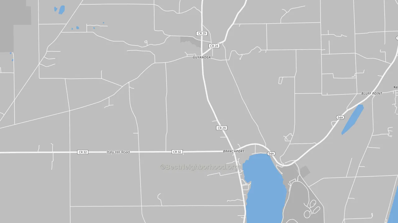 Transit Grade map of Guyanoga, NY