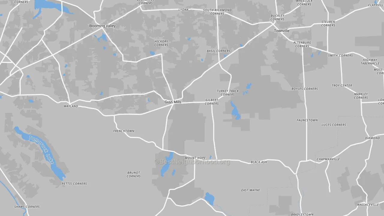 Transit Grade map of Guys Mills, PA