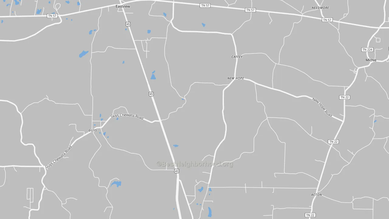 Transit Grade map of Guys, TN