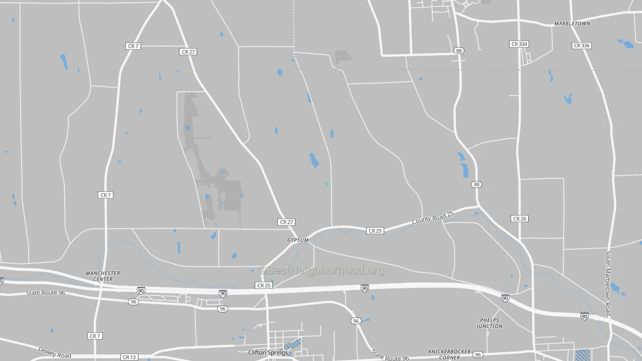 Transit Grade map of Gypsum, NY