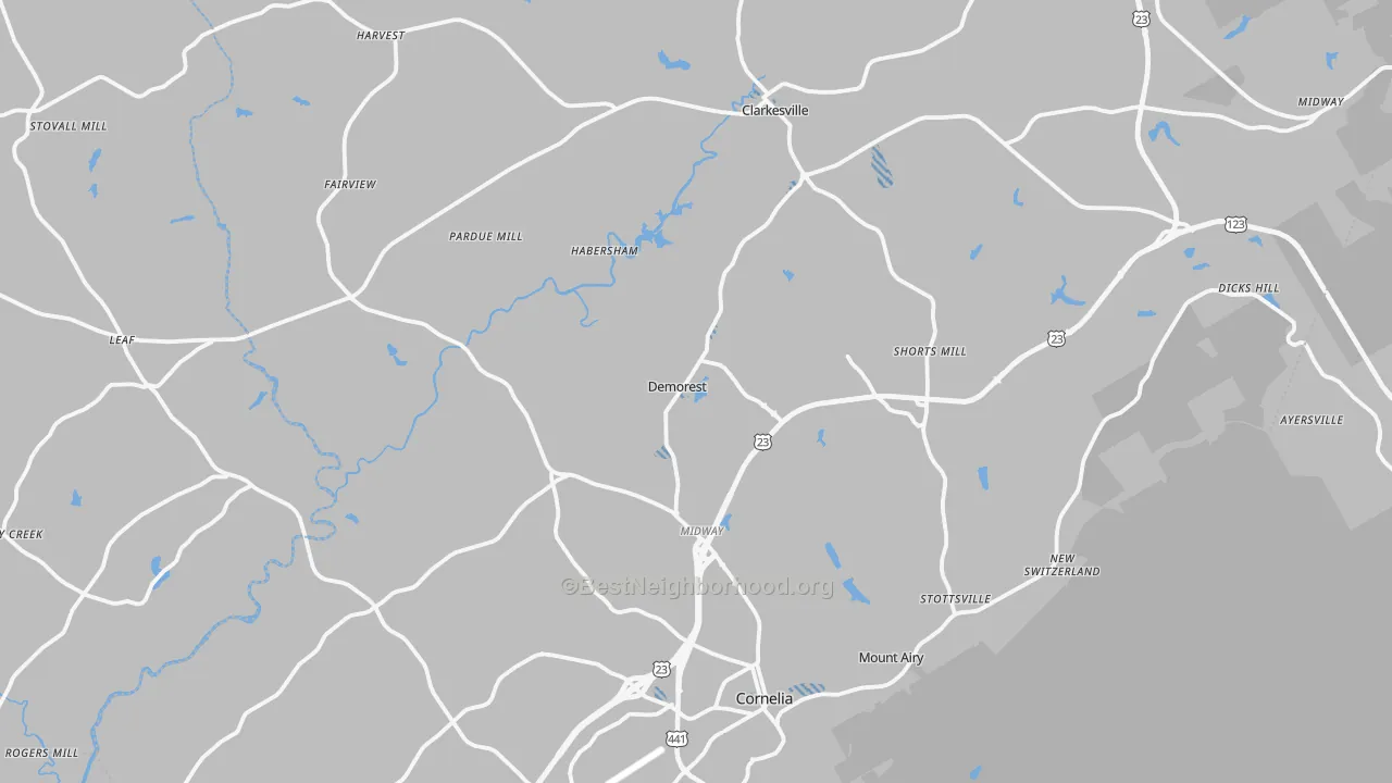 Transit Grade map of Habersham County, GA
