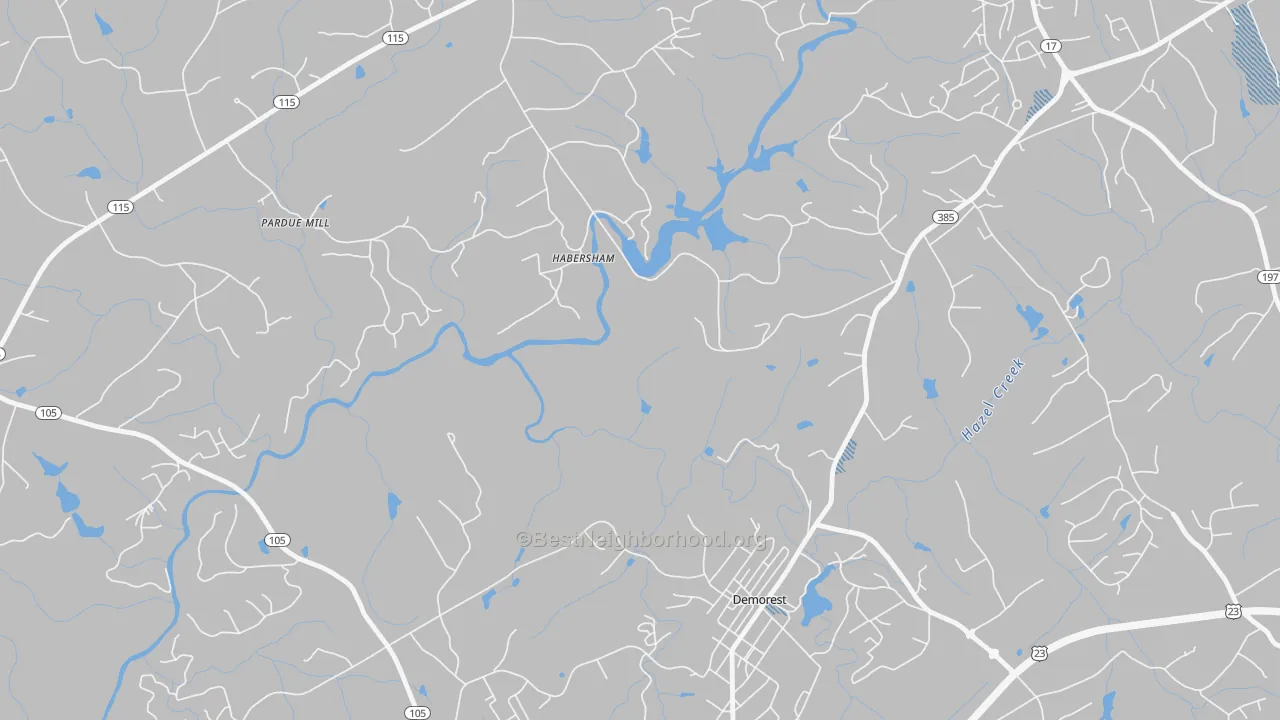 Transit Grade map of Habersham, GA