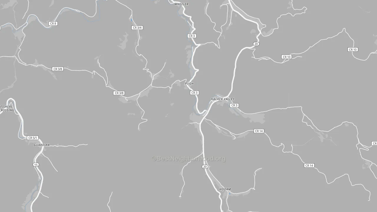 Transit Grade map of Hacker Valley, WV