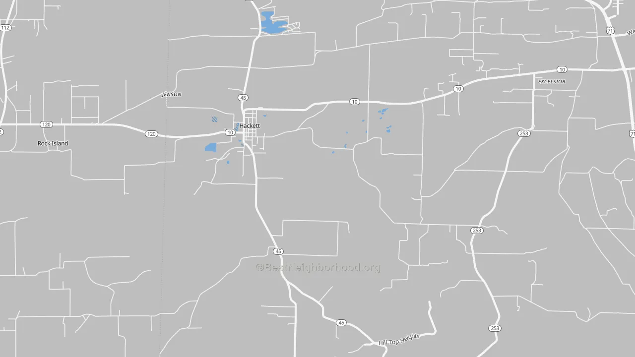 Transit Grade map of Hackett, AR