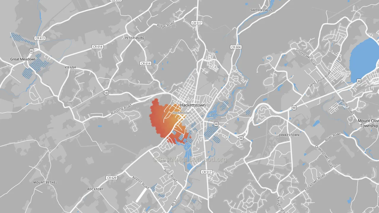 Transit Grade map of Hackettstown, NJ