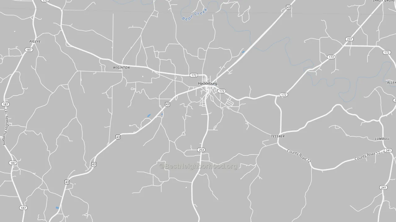 Transit Grade map of Hackleburg, AL