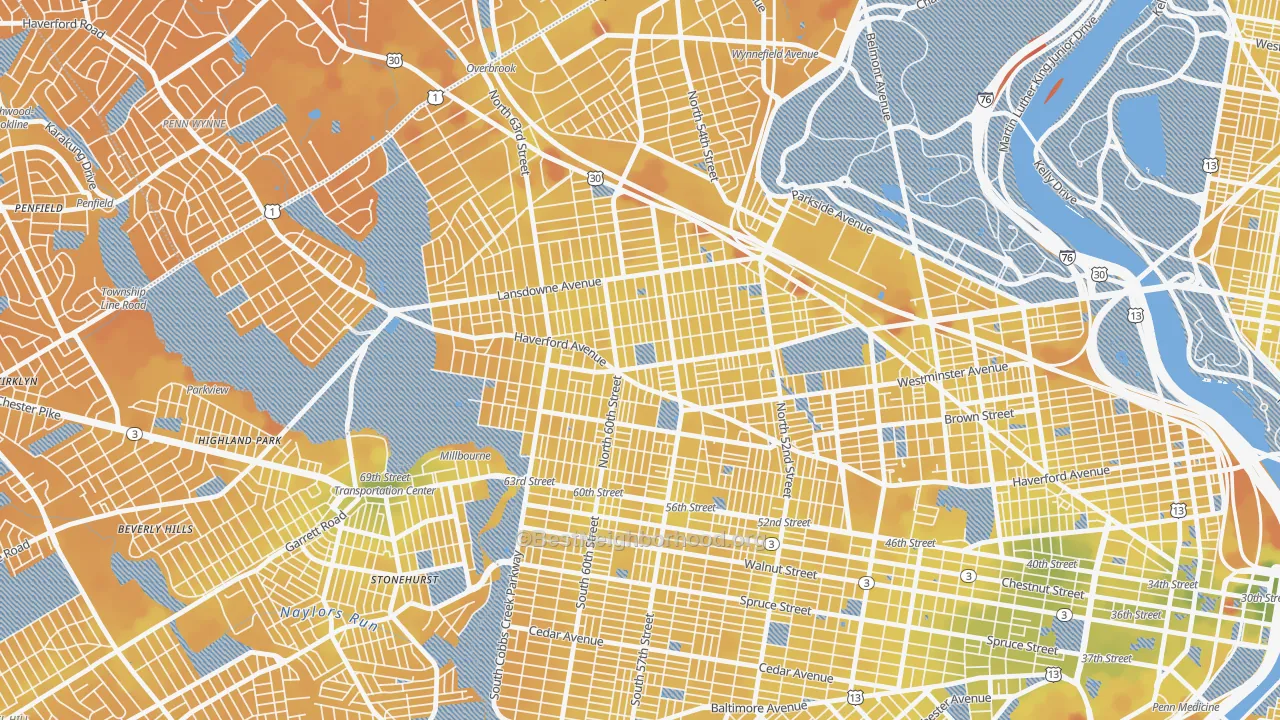Transit Grade map of Haddington-Carroll Park, Philadelphia, PA