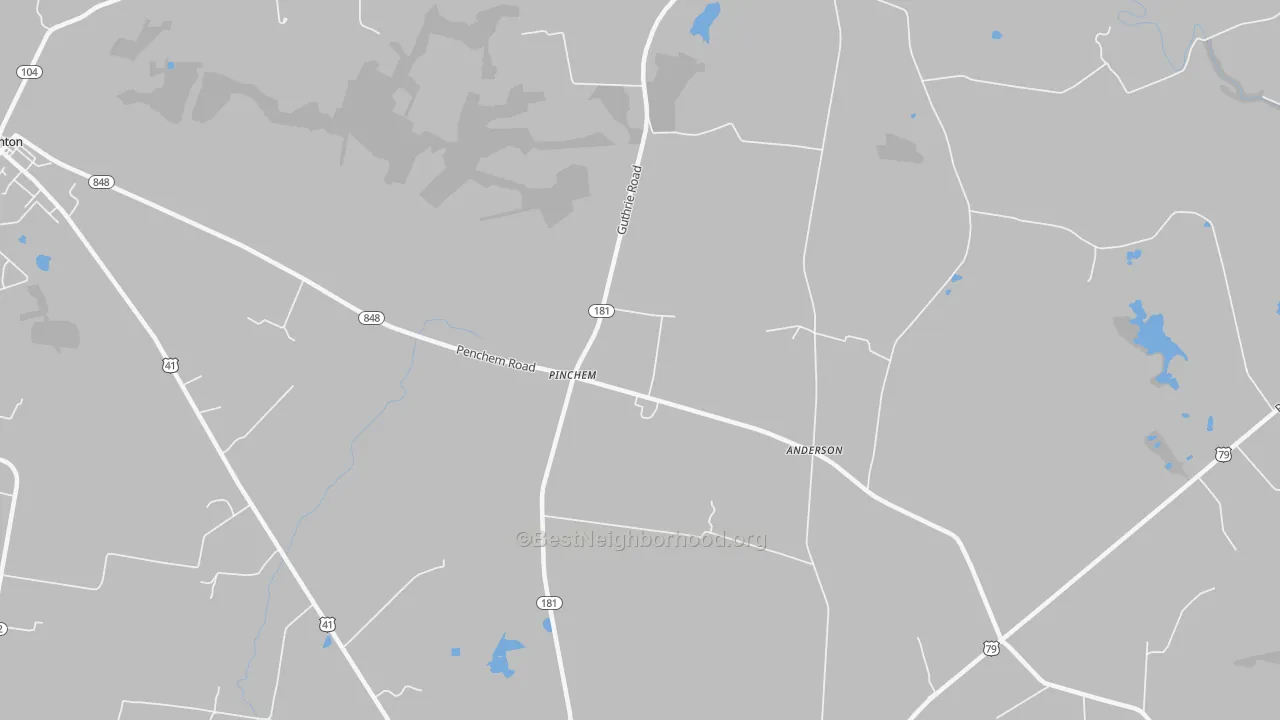 Transit Grade map of Hadensville, KY