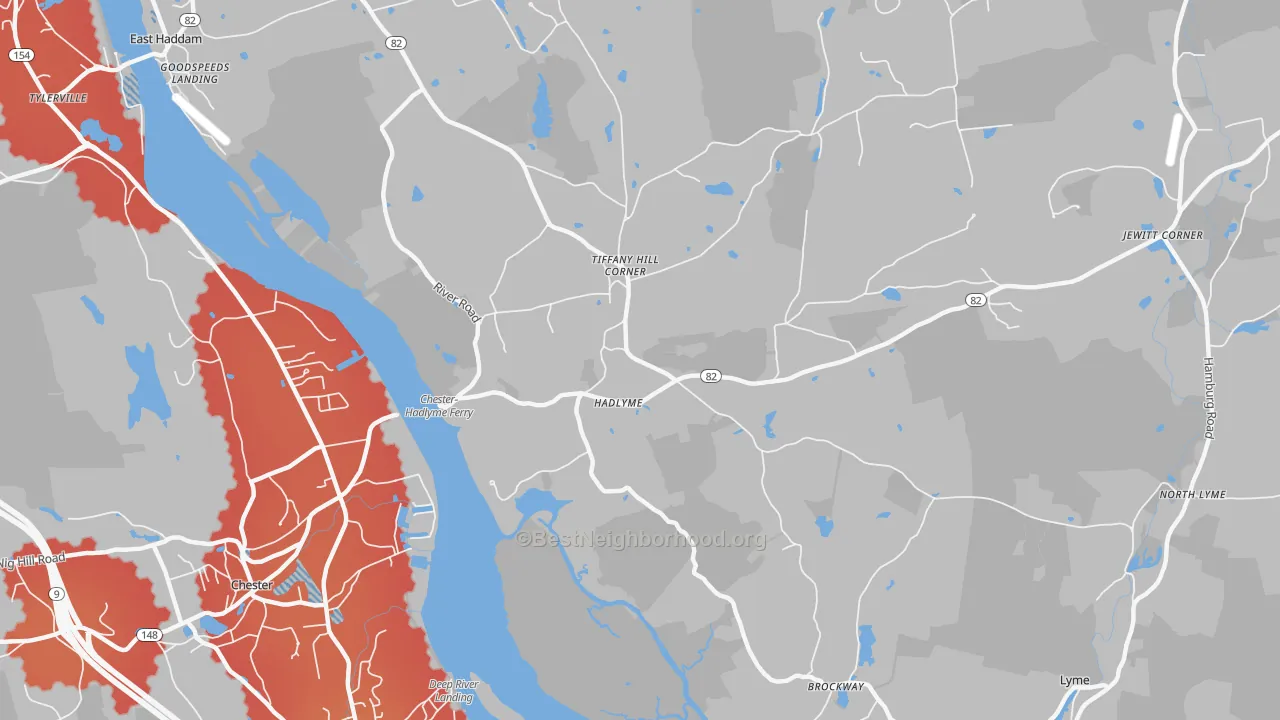Transit Grade map of Hadlyme, CT