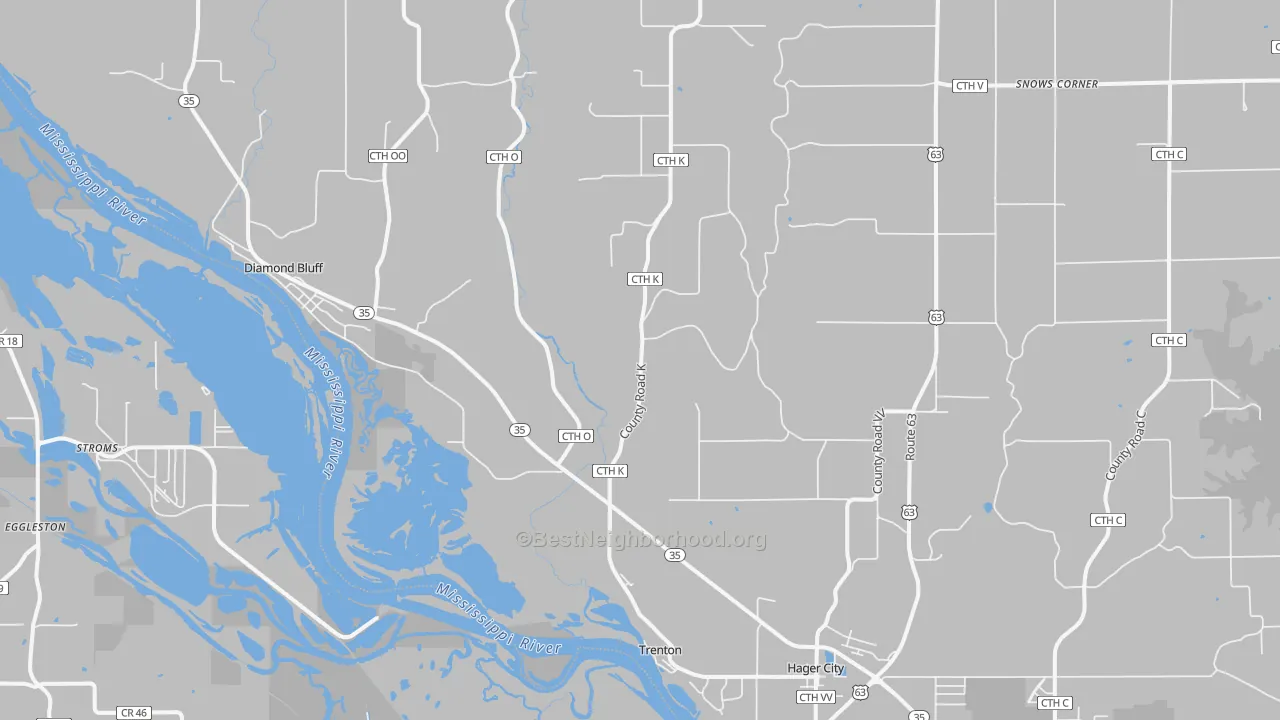 Transit Grade map of Hager City, WI