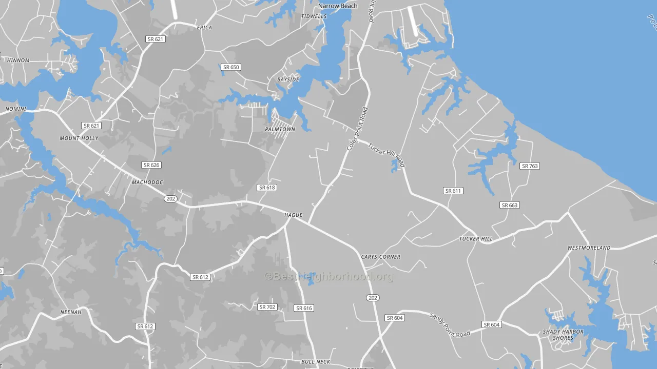 Transit Grade map of Hague, VA