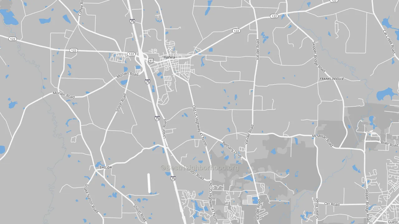 Transit Grade map of Hahira, GA