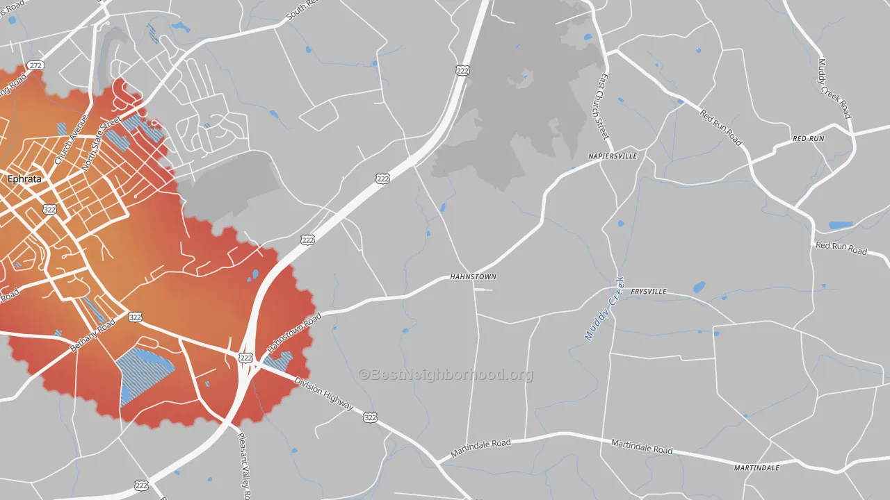 Transit Grade map of Hahnstown, PA