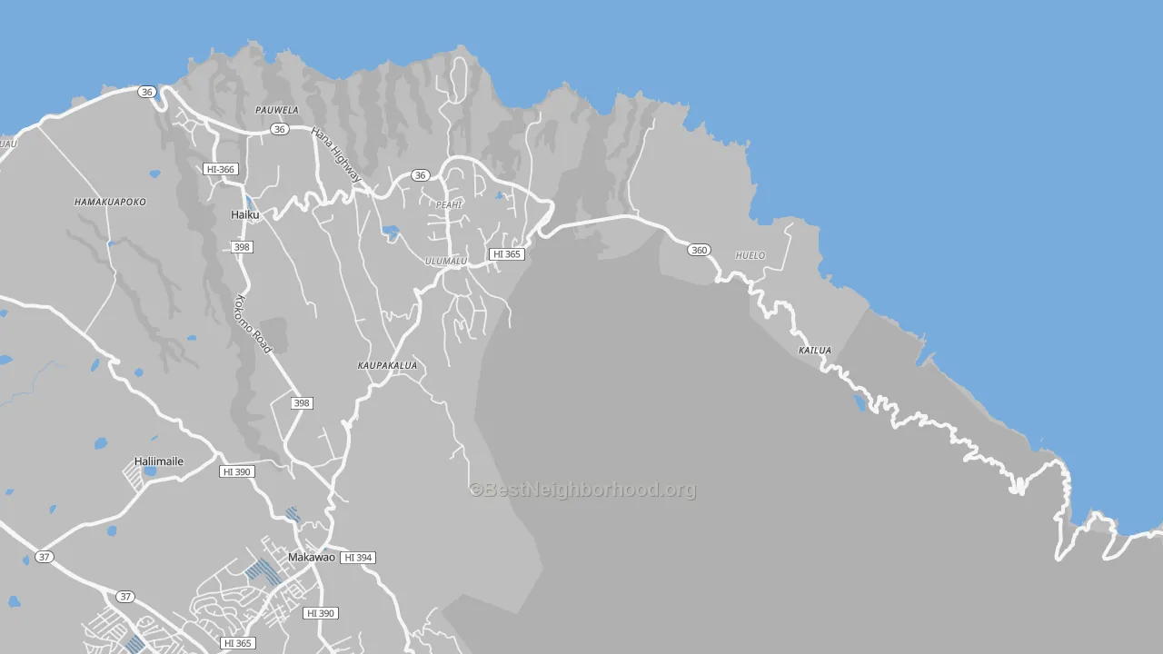 Transit Grade map of Haiku, HI
